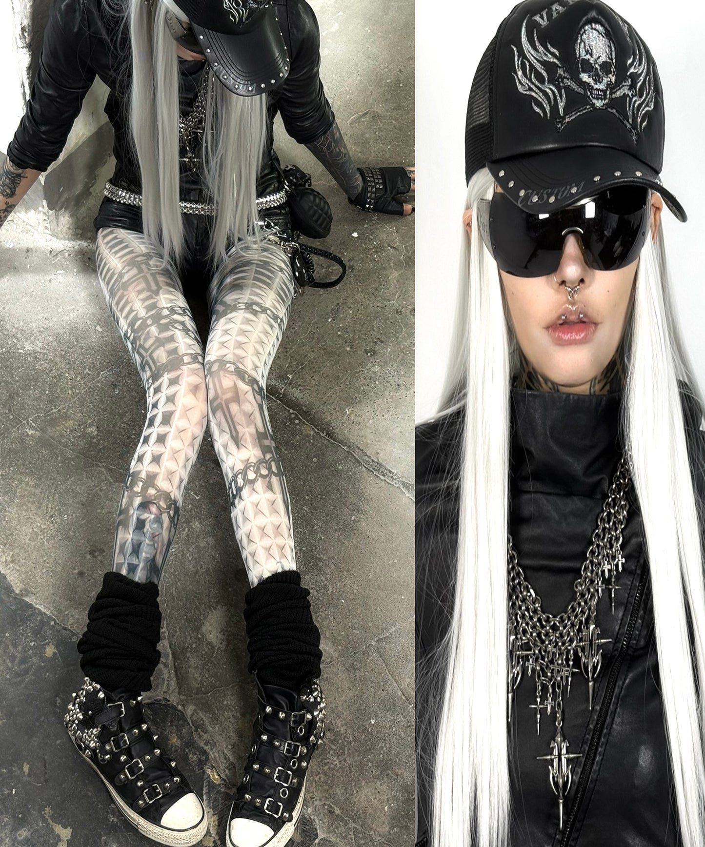 IIIMIII Whitetotem printed stockings5