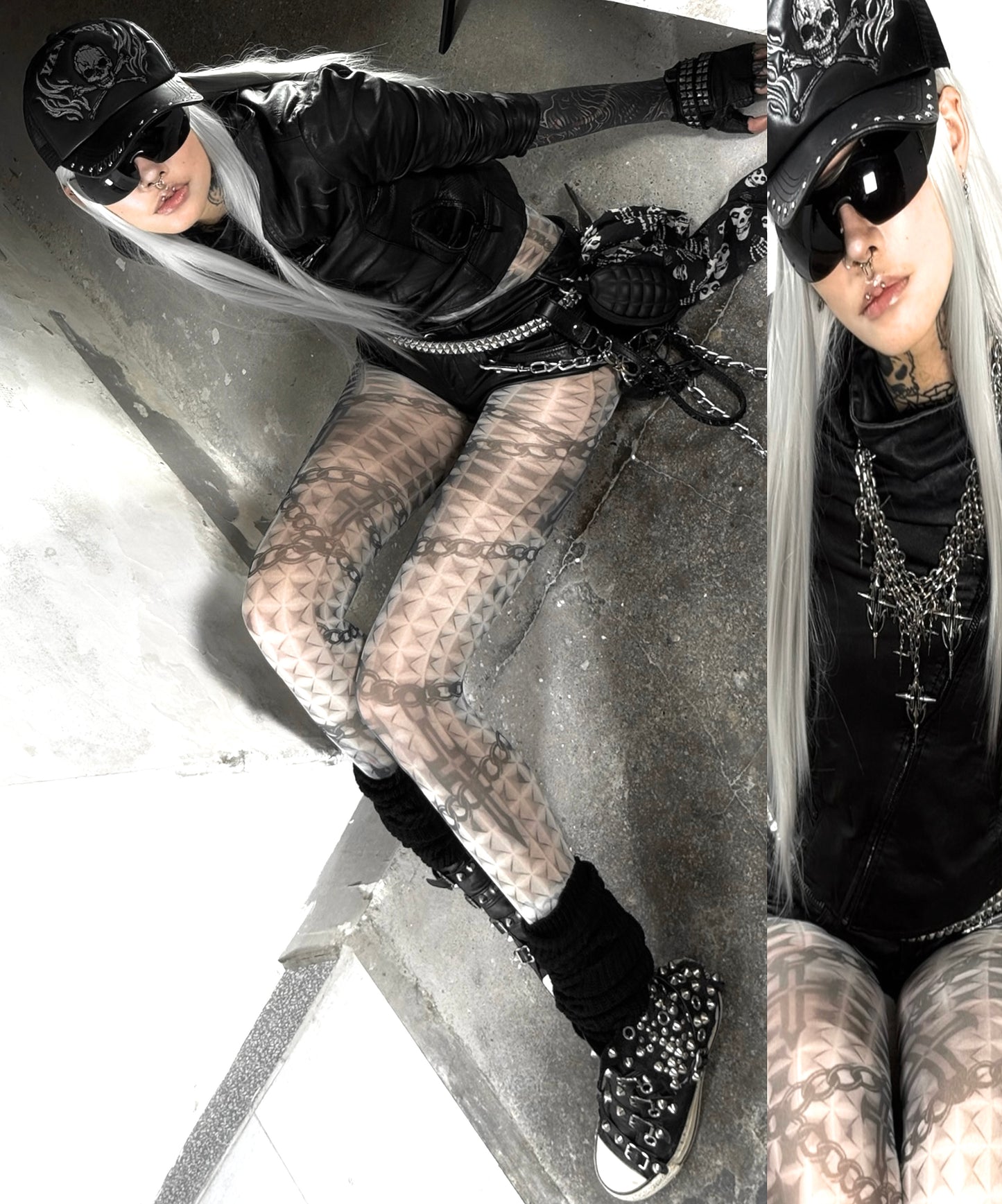 IIIMIII Whitetotem printed stockings5