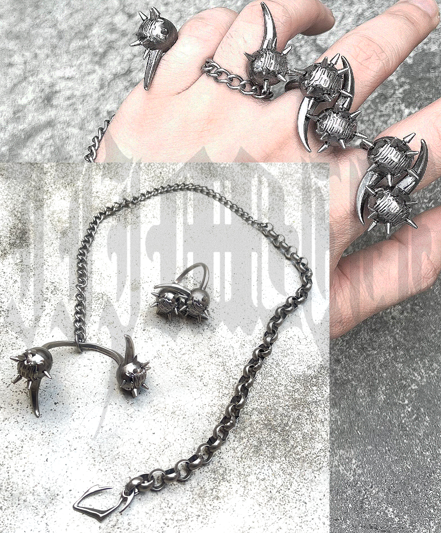 IIIMIII BrokenWeb One piece ring chain