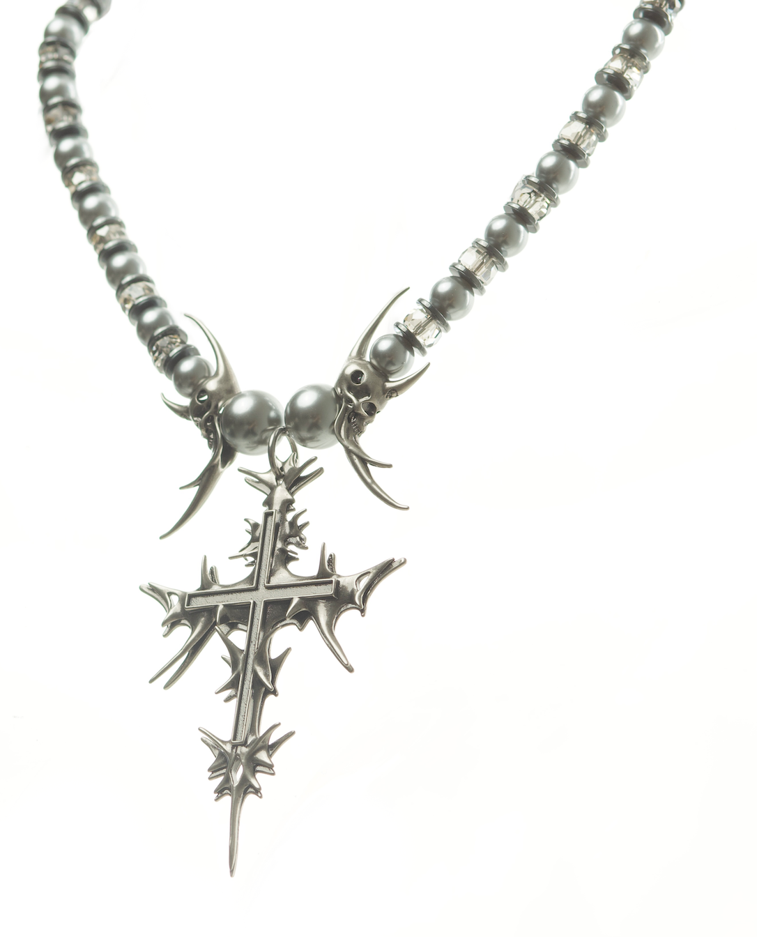 IIIMIII BlackPaintingII Beaded cross Necklace1