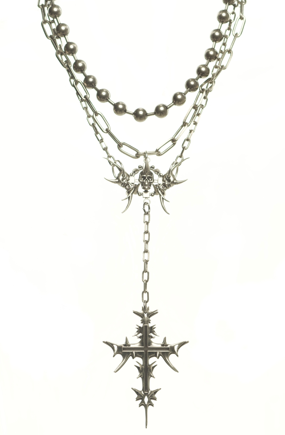 IIIMIII BlackPaintingII Multilayer cross necklace