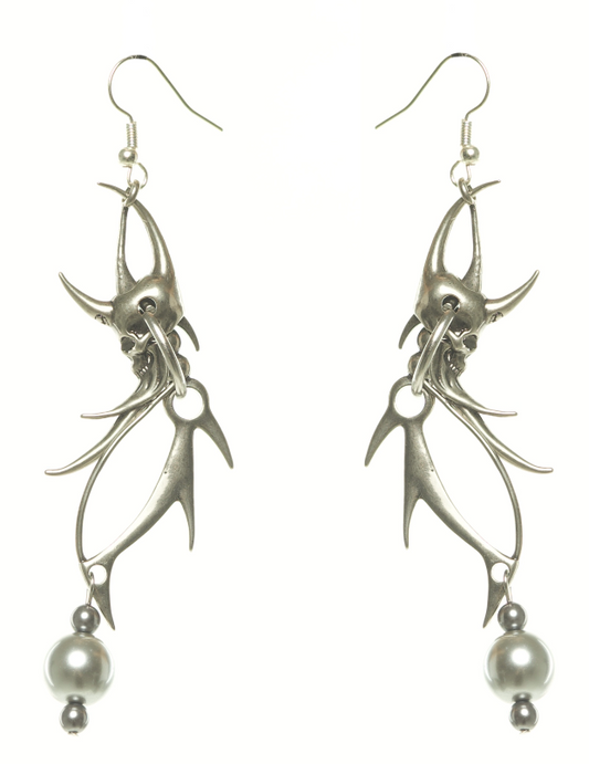 IIIMIII BlackPaintingII Skull Earrings