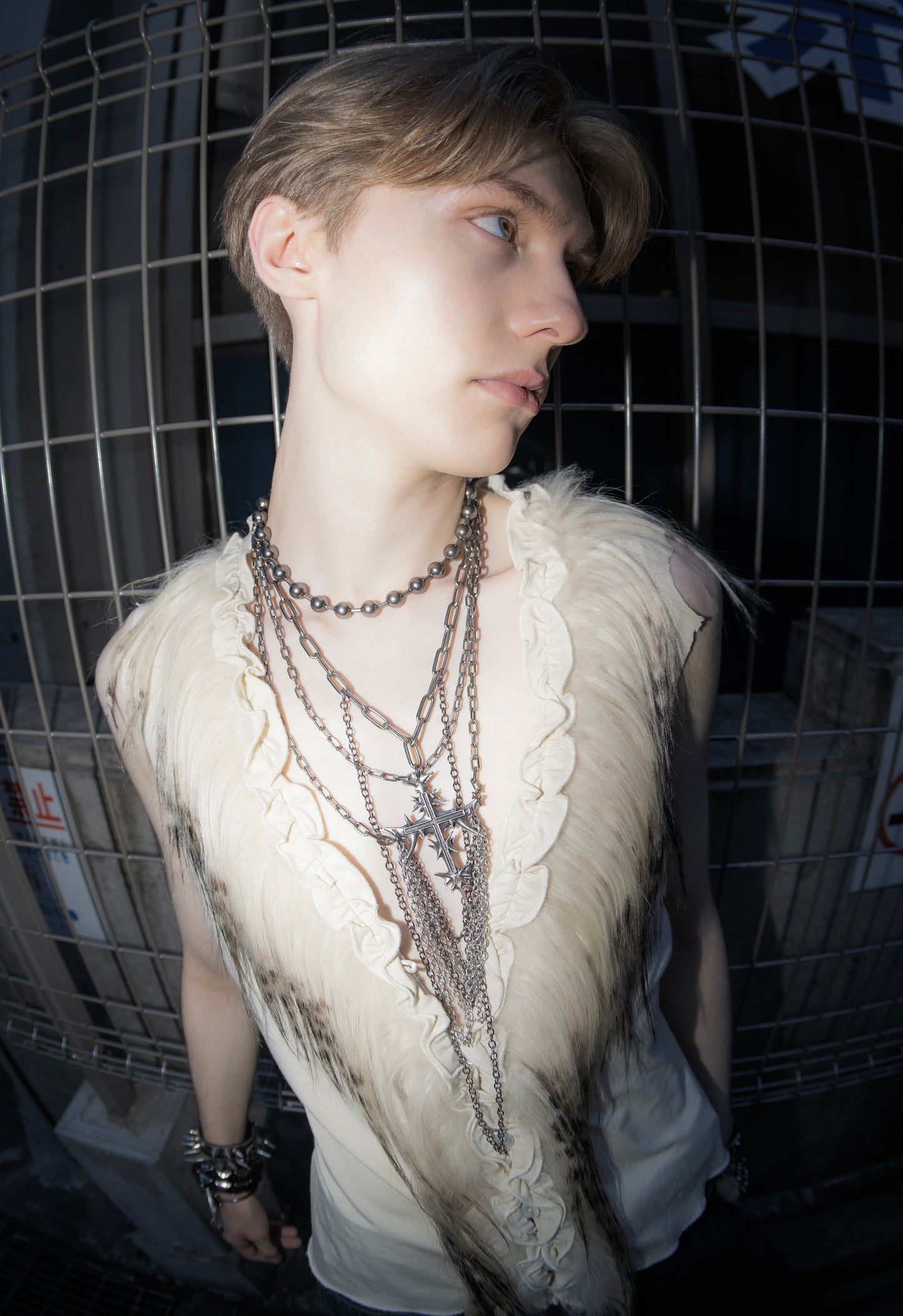 IIIMIII BlackPaintingII Multilayer fringe Necklace