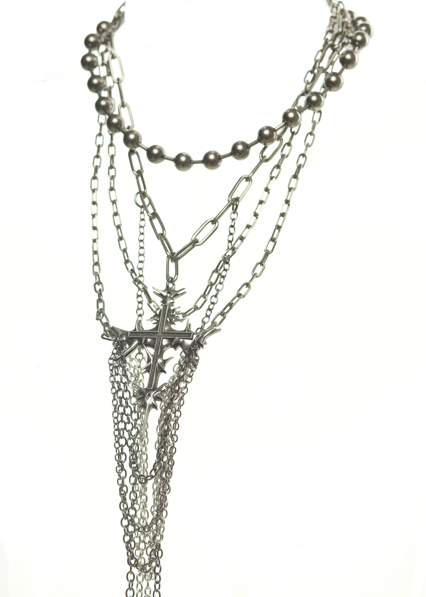 IIIMIII BlackPaintingII Multilayer fringe Necklace