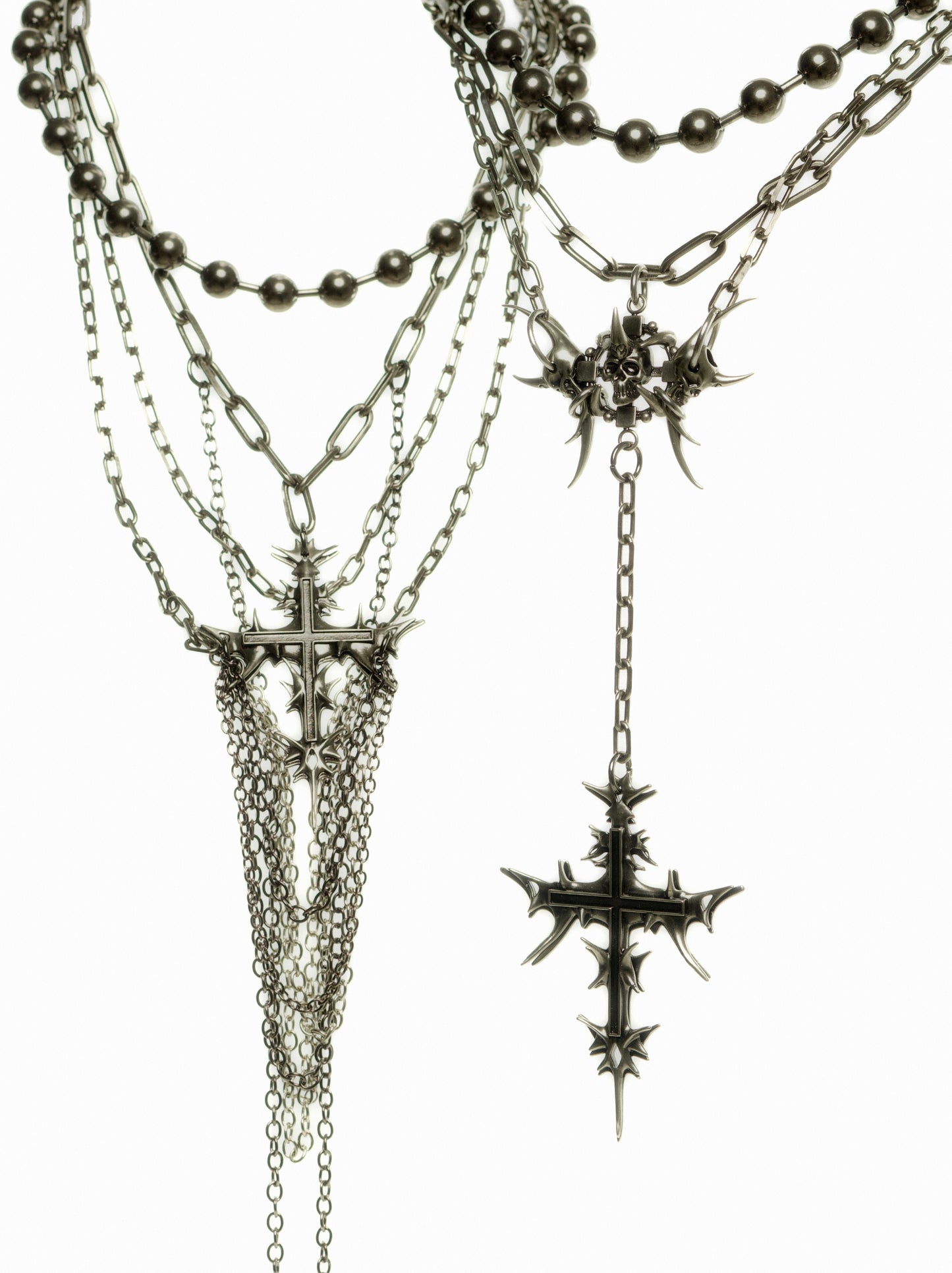 IIIMIII BlackPaintingII Multilayer cross necklace