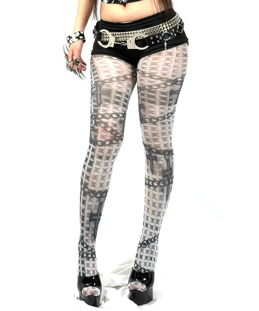 IIIMIII Whitetotem printed stockings5