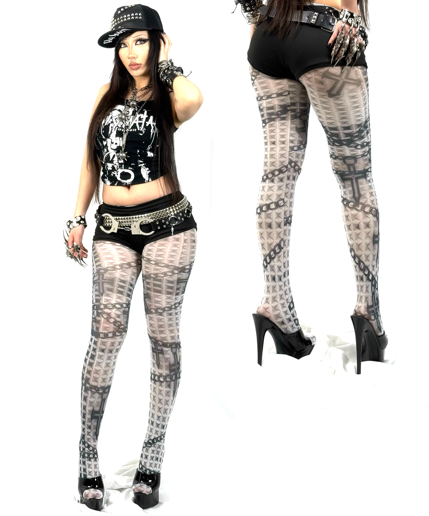IIIMIII Whitetotem printed stockings5