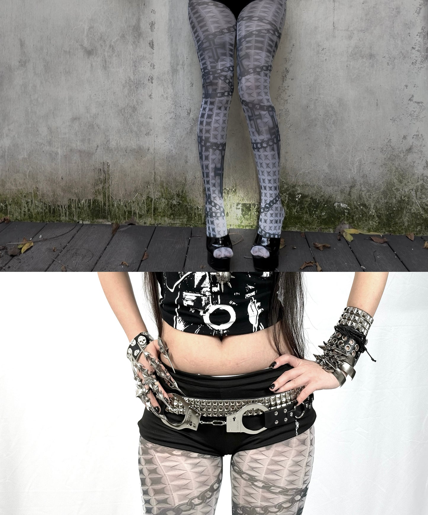 IIIMIII Whitetotem printed stockings5