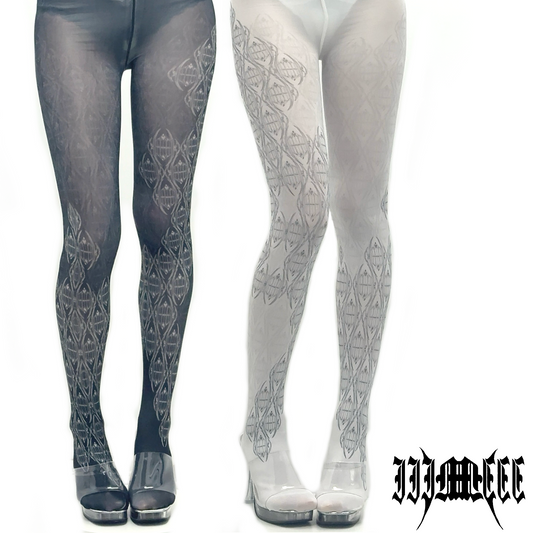 IIIMIII Darktotem/White print stockings 9