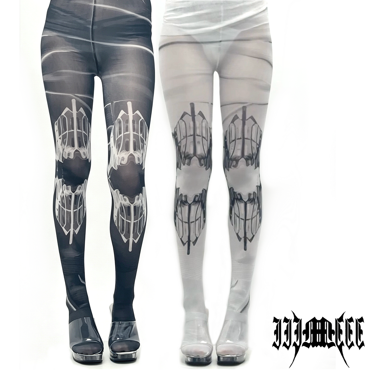 IIIMIII Darktotem/White print stockings 8