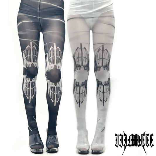 IIIMIII Darktotem/White print stockings 8